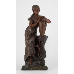 Emmanuel Villanis (1858 - 1914) - Rebecca At The Well - Bronze Late 19th Century